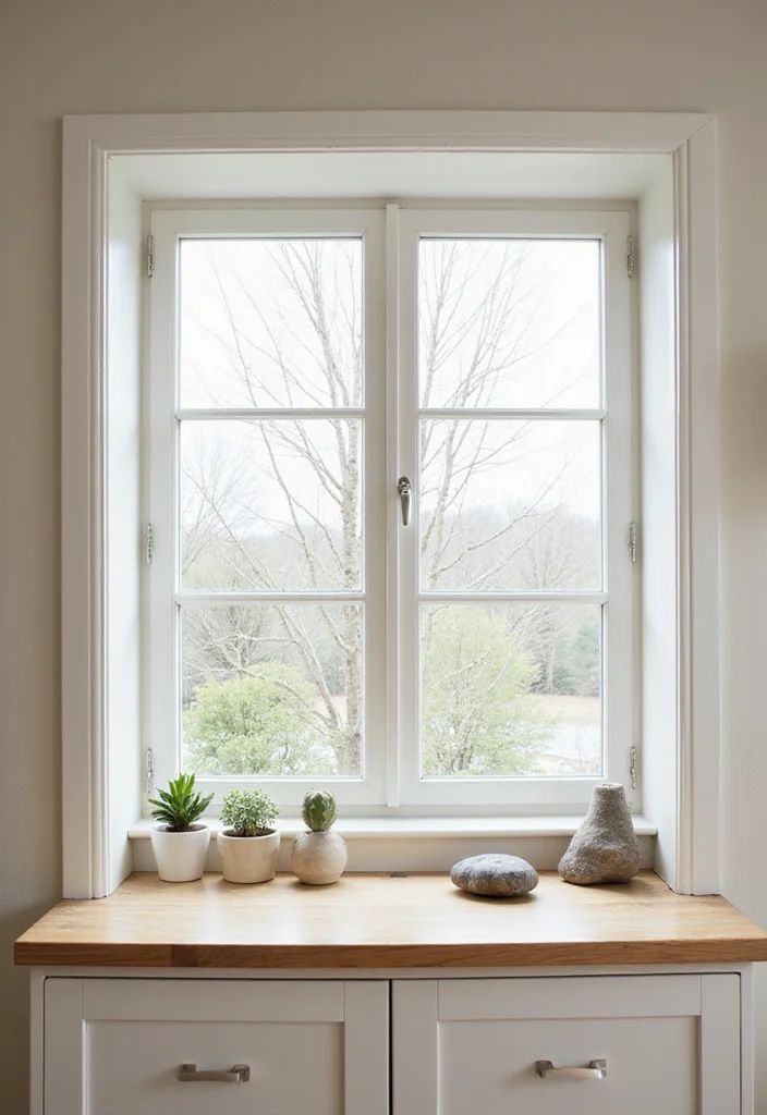12 Kitchen Window Seat Ideas for Bright Comfortable Corners - 8. Minimalist Zen Corner