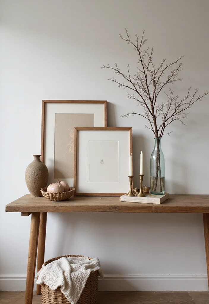 12 Living Room Console Table Decor Ideas for Easy Styling - 9. Layered Art