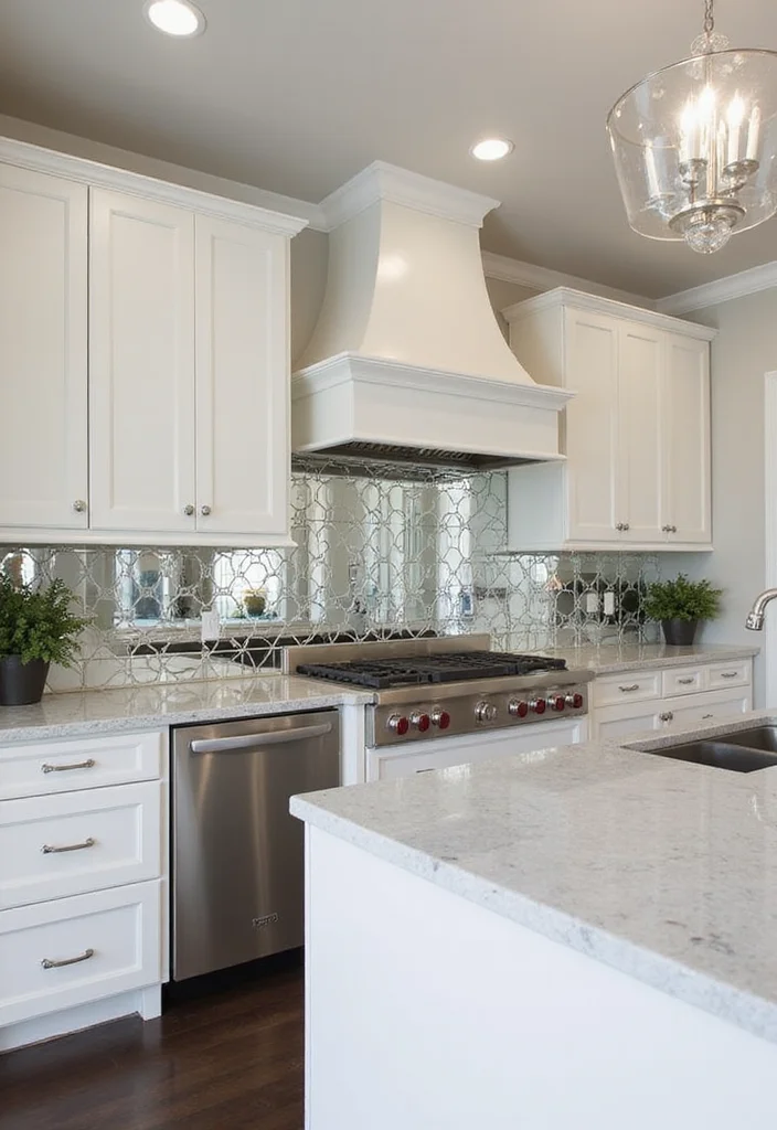 12 Low Ceiling Kitchen Ideas for Taller Airy Visual Space - 4. Mirrored Accents