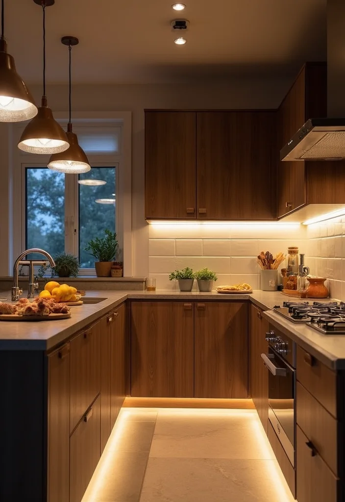 12 Low Ceiling Kitchen Ideas for Taller Airy Visual Space - 5. Modern Lighting Fixtures