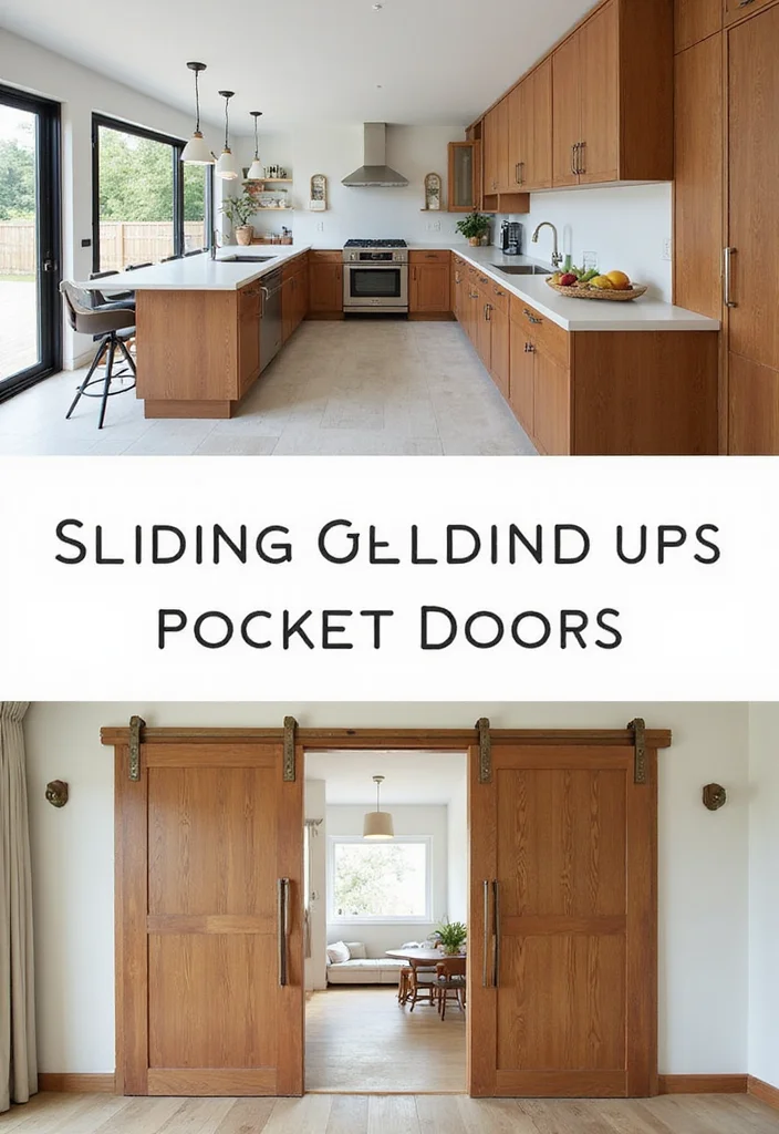 12 Low Ceiling Kitchen Ideas for Taller Airy Visual Space - 8. Sliding Doors or Pocket Doors