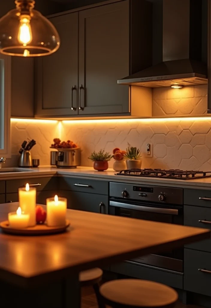 12 Magnolia Kitchen Ideas for Soft Warm Modern Charm - 6. Soft Lighting Solutions