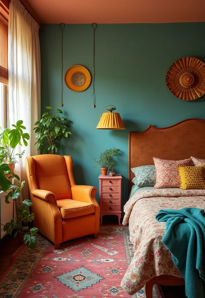 12 Modern Vintage Bedroom Ideas for Trendy Retro Mix 1 12 Modern Vintage Bedroom Ideas for Trendy Retro Mix - 1. Eclectic Color Combinations