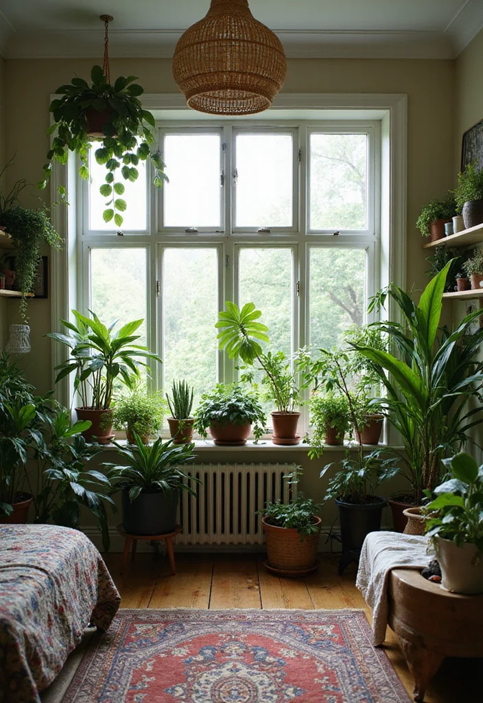 12 Modern Vintage Bedroom Ideas for Trendy Retro Mix 100 12 Modern Vintage Bedroom Ideas for Trendy Retro Mix - 10. Greenery and Plants