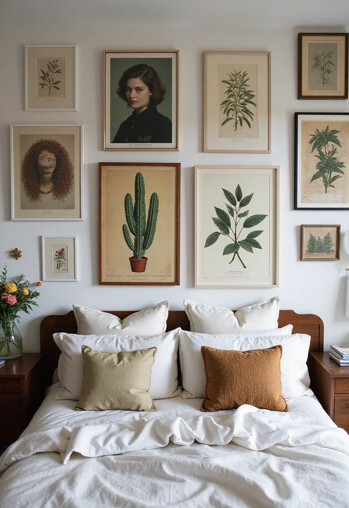 12 Modern Vintage Bedroom Ideas for Trendy Retro Mix 34 12 Modern Vintage Bedroom Ideas for Trendy Retro Mix - 4. Retro-Inspired Wall Art