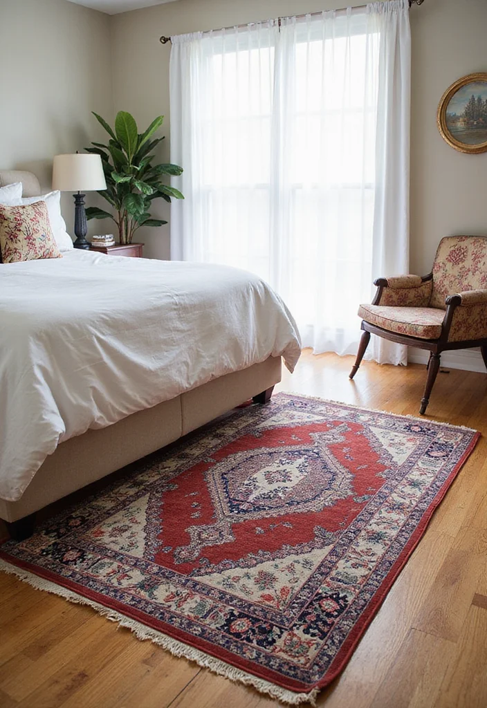 12 Modern Vintage Bedroom Ideas for Trendy Retro Mix 78 12 Modern Vintage Bedroom Ideas for Trendy Retro Mix - 8. Layered Rugs