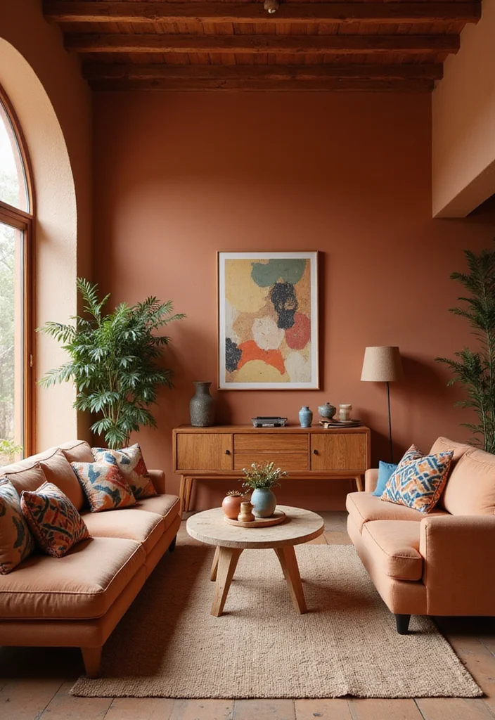 12 Moroccan Living Room Ideas for Pattern and Warm Color - 2. Earthy Color Palettes