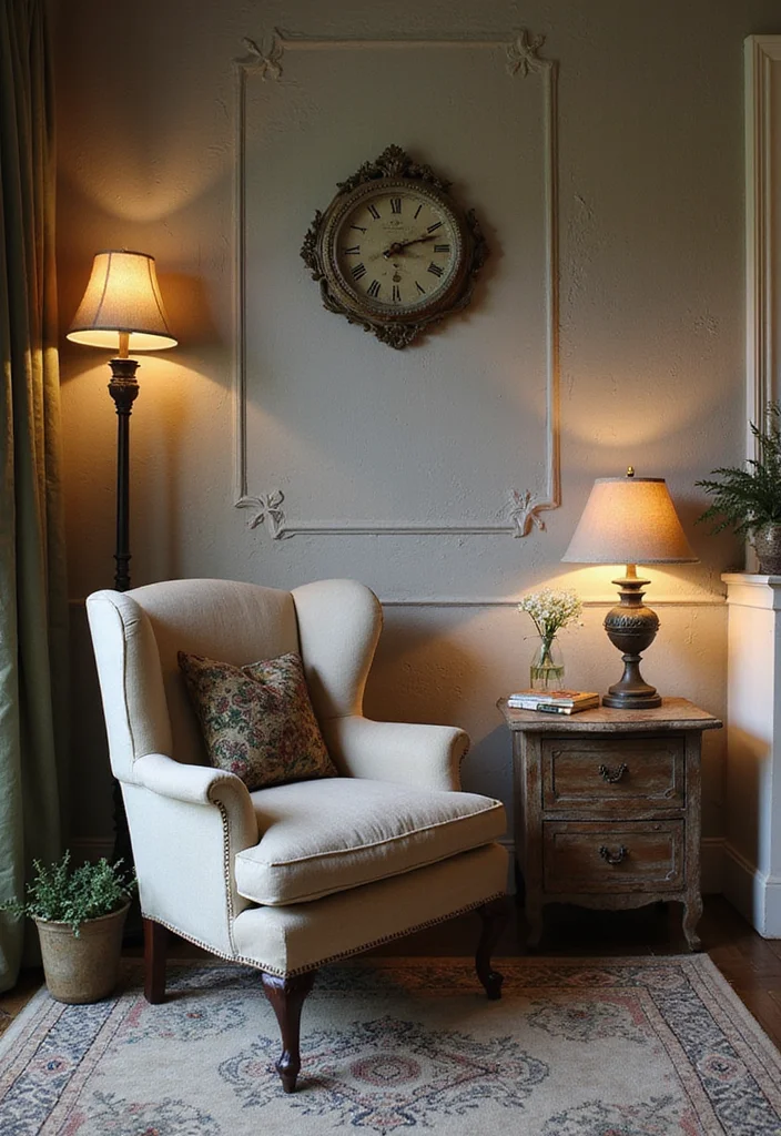 12 Primitive Living Room Ideas for Simple Rustic Character - 2. Vintage Furniture Finds