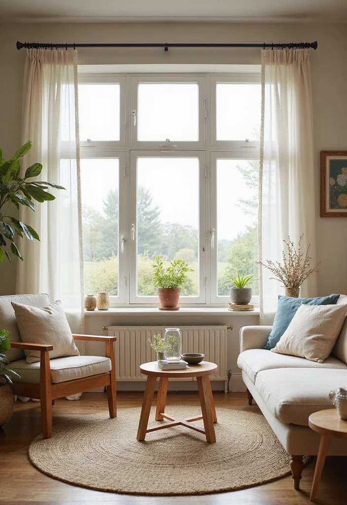 12 Primitive Living Room Ideas for Simple Rustic Character - 6. Natural Light and Airy Spaces