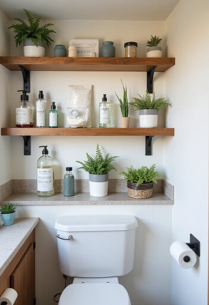 12 RV Bathroom Storage Ideas for Smart Compact Organization - 1. Utilize Vertical Space with Wall-Mounted Shelves