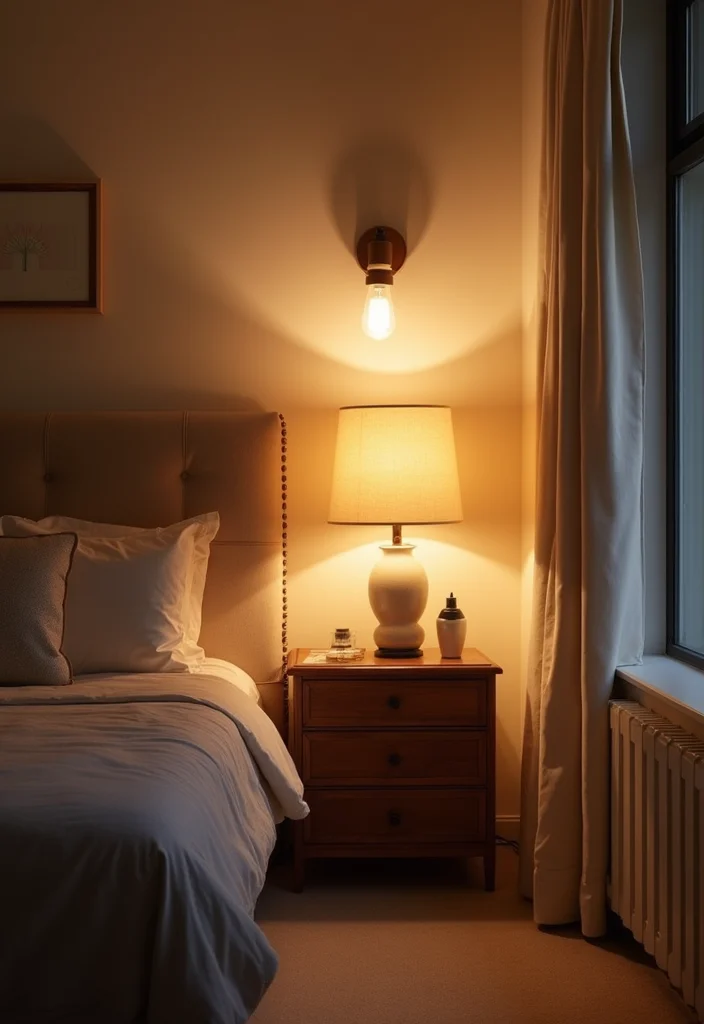 12 Rustic Western Bedroom Ideas for Warm Country Character - 11. Layered Lighting