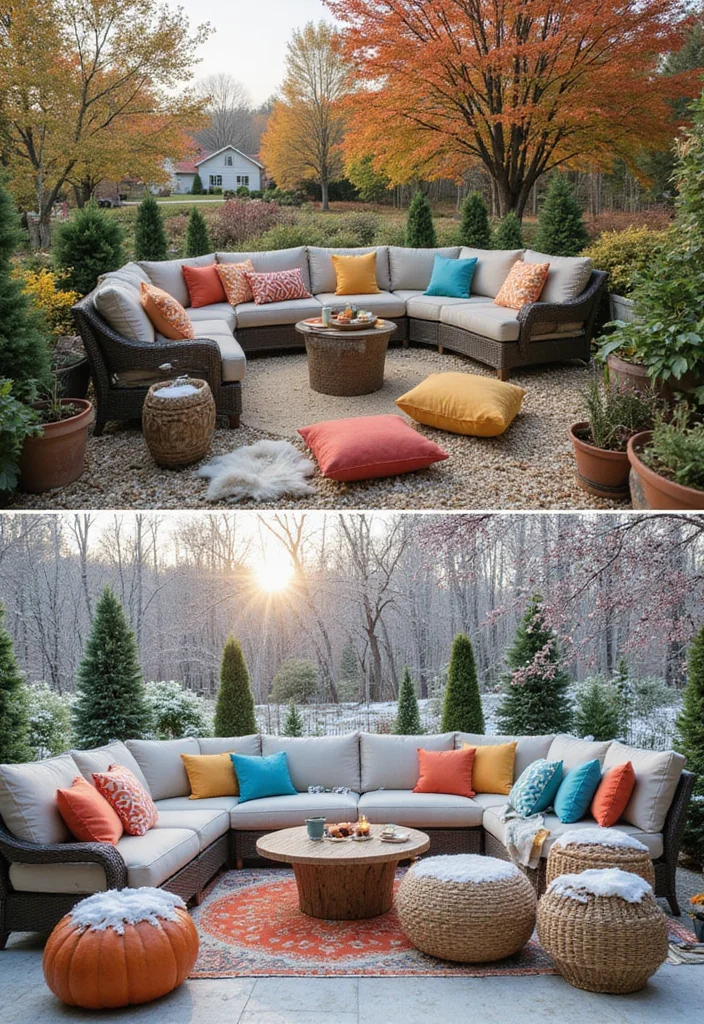 12 Small Outdoor Backyard Ideas for Cozy Functional Spaces - 11. Seasonal Decor Changes