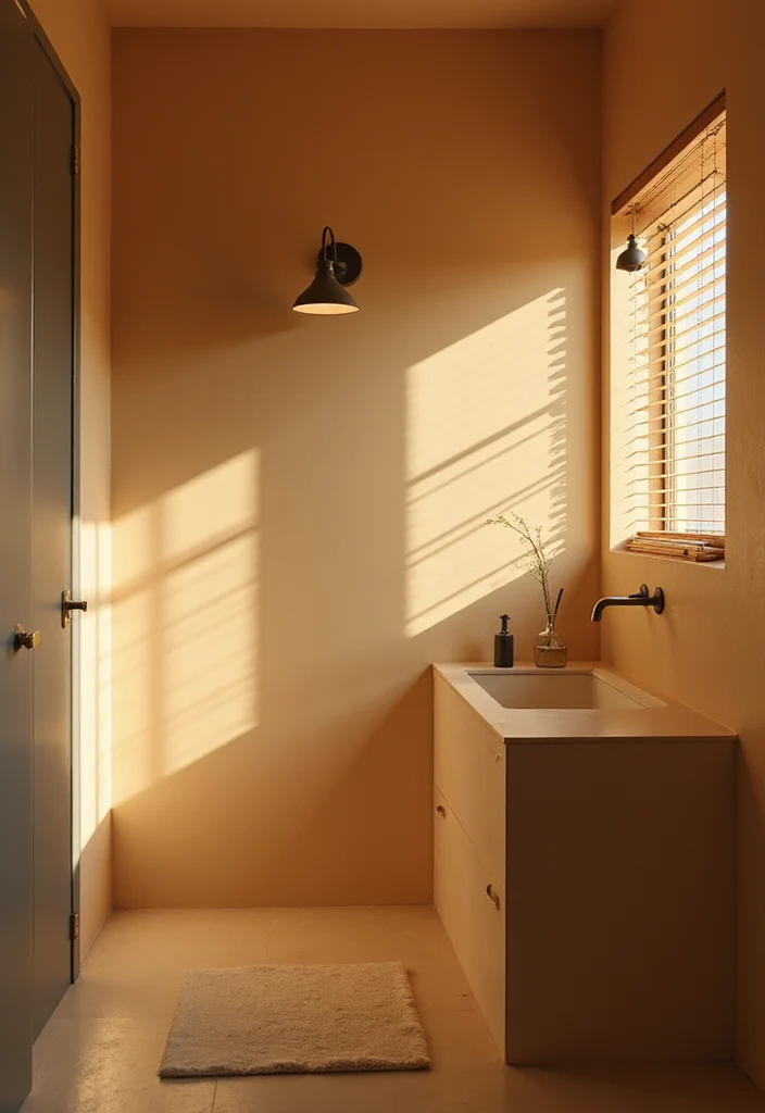 12 Tan Bathroom Ideas for Soft Neutral Warmth - 5. Warm Lighting Choices