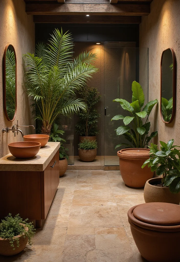 12 Terracotta Bathroom Ideas for Earthy Natural Charm - 11. Creating a Spa-Like Atmosphere with Terracotta
