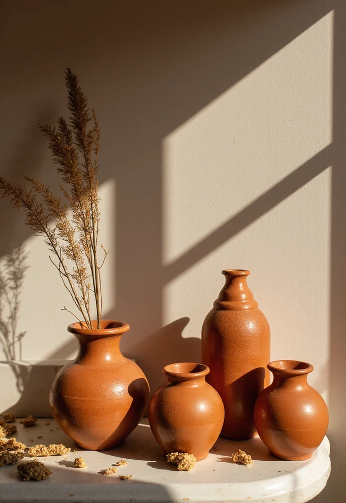 12 Terracotta Bathroom Ideas for Earthy Natural Charm - 3. Terracotta Accents and Decor