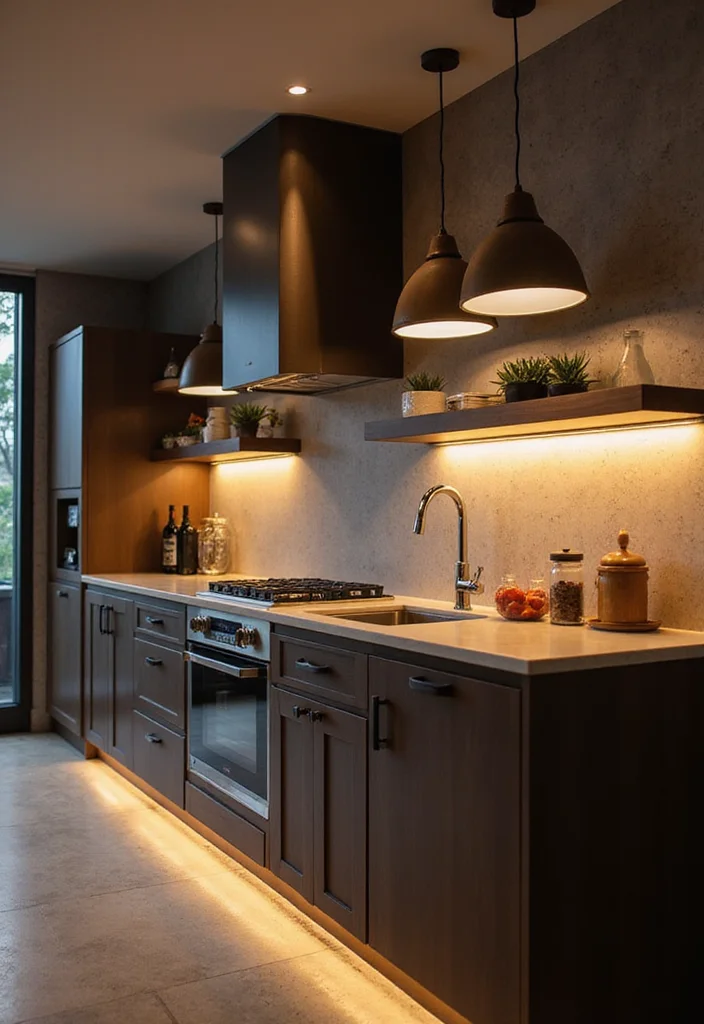 12 Townhouse Kitchen Ideas for Stylish Compact Living - 7. Creative Lighting