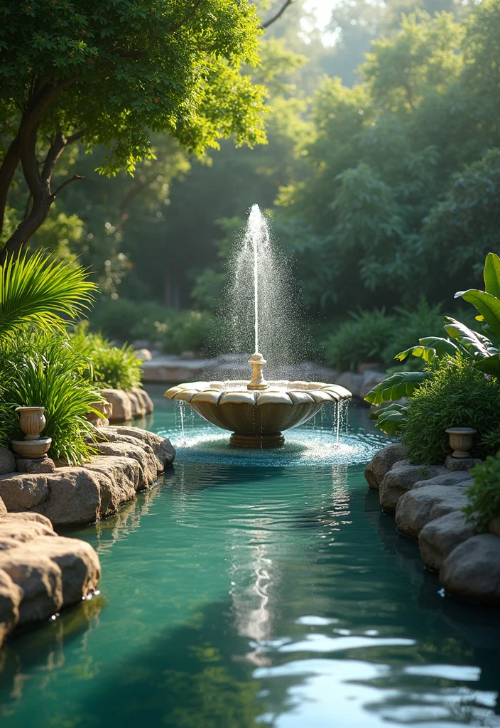 12 Waterfront Backyard Ideas for Relaxed Scenic Living - 10. Water Feature Wonders