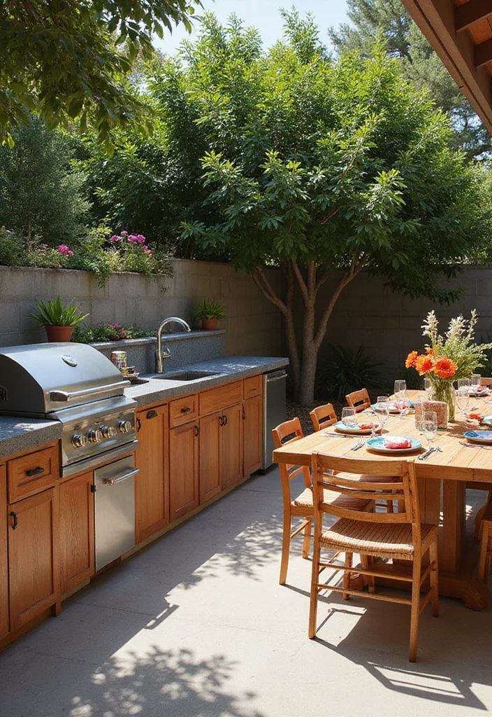 12 Waterfront Backyard Ideas for Relaxed Scenic Living - 11. Outdoor Kitchen and Dining