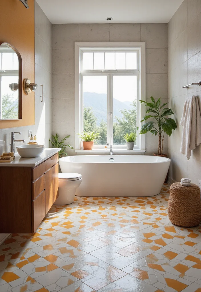 14 Bathroom Ceramic Tile Ideas for Durable Stylish Design - 2. Bold Geometric Patterns