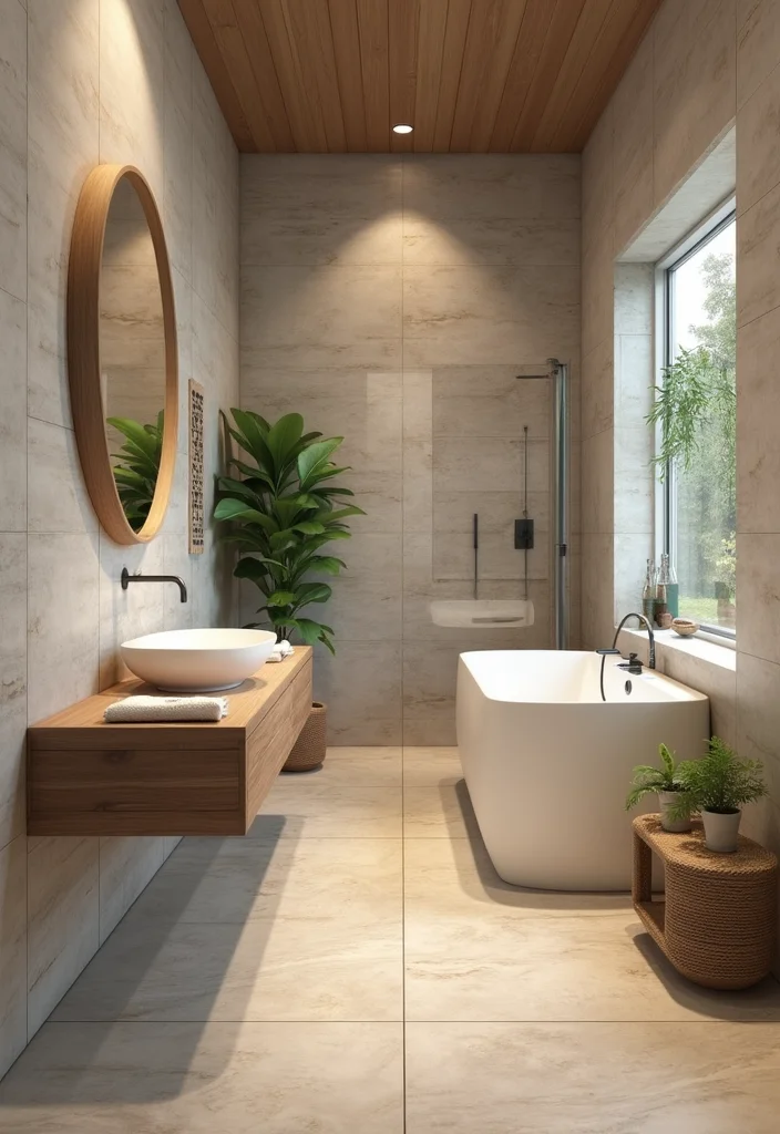 14 Bathroom Ceramic Tile Ideas for Durable Stylish Design - 3. Earthy Neutral Tones