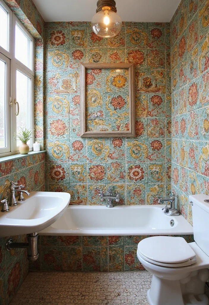 14 Bathroom Ceramic Tile Ideas for Durable Stylish Design - 4. Vintage Inspired Tiles