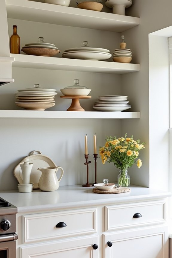 10 Ways to Decorate the Space Above Your Kitchen Cabinets 5 above cabinet serveware storage solution ns3az