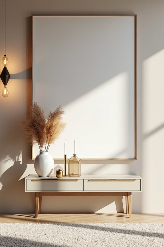 10 Ways to Decorate a Large Living Room Wall 8 console table anchors expansive wall with balance