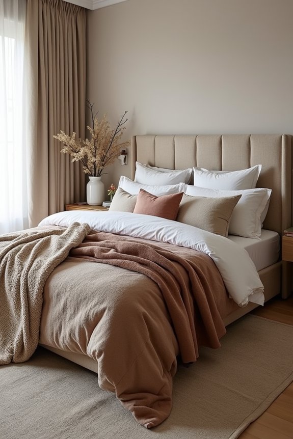 10 Bedroom Decoration Ideas to Transform Your Space 2 layered textiles for cozy bed