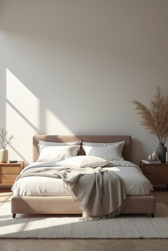 minimalist bedframes neutral tones dominates