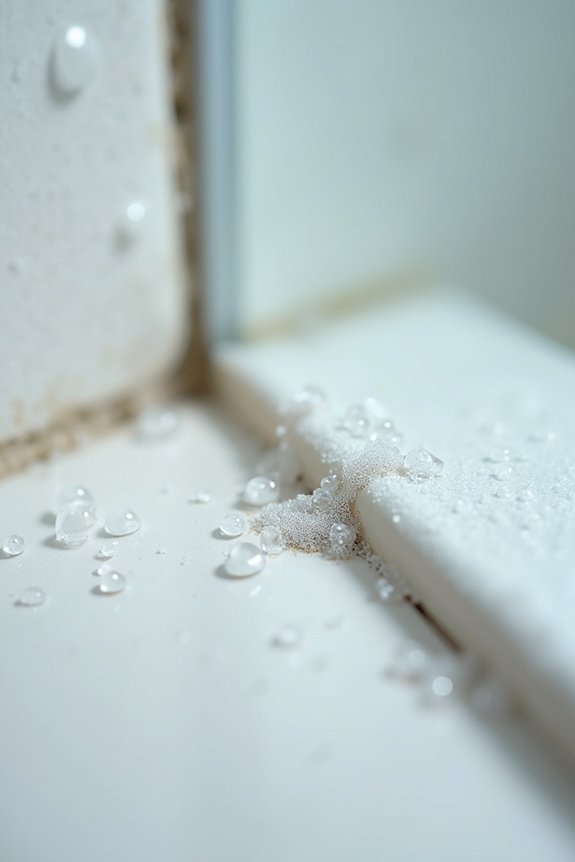 moisture degrades acrylic caulk