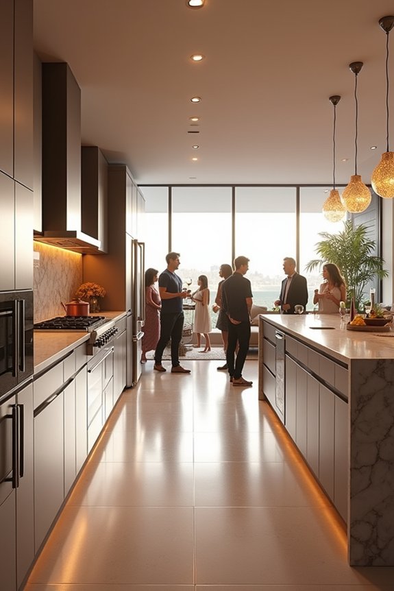 Which of the 7 Most Efficient Kitchen Designs Ranks Best by Functionality 6 open concept kitchen connection over efficiency