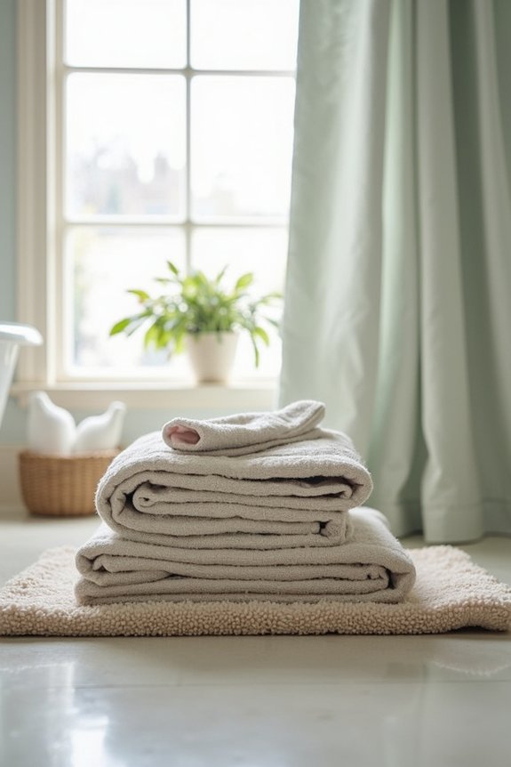 10 Ways to Decorate My Bathroom on Any Budget 5 towels rugs curtains layering